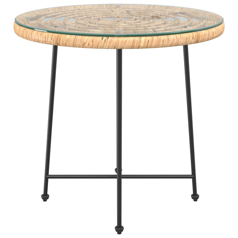 Eettafel Ø80 cm gehard glas en staal MeubelReus