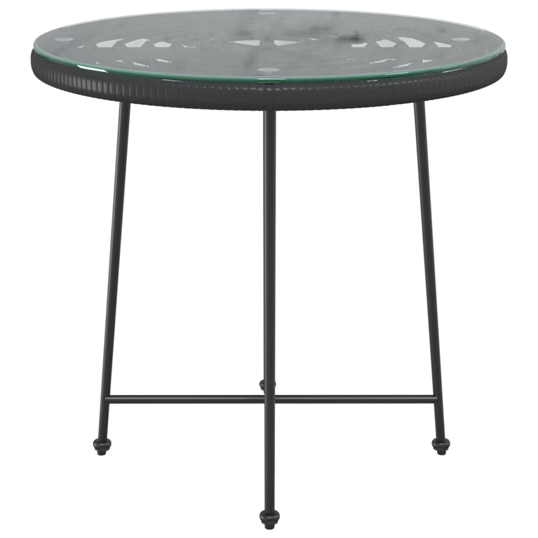 Eettafel Ø80 cm gehard glas en staal zwart MeubelReus