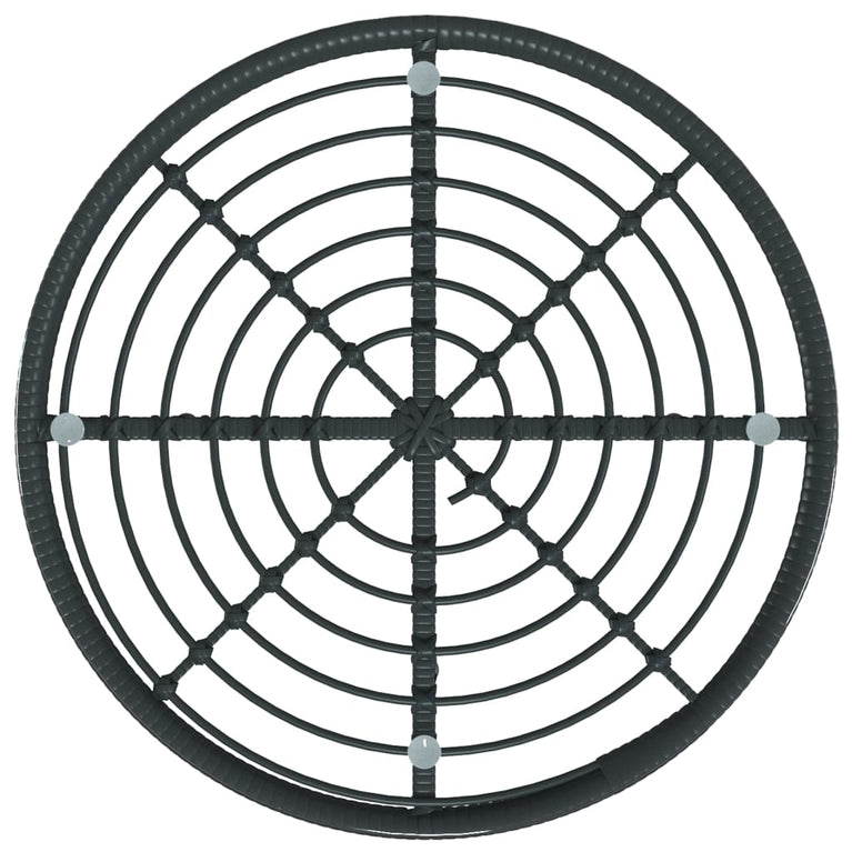 Eettafel Ø80 cm gehard glas en staal zwart MeubelReus
