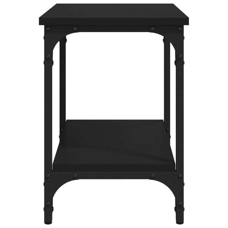 Bijzettafel 40x30x42 cm bewerkt hout zwart MeubelReus