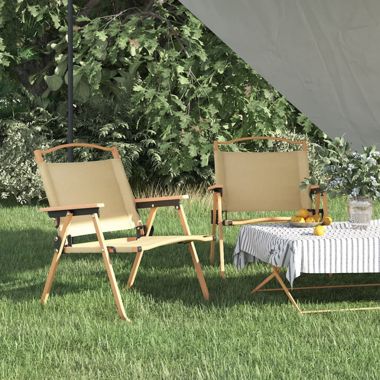 Campingstoelen 2 st 54x43x59 cm oxford stof beige MeubelReus