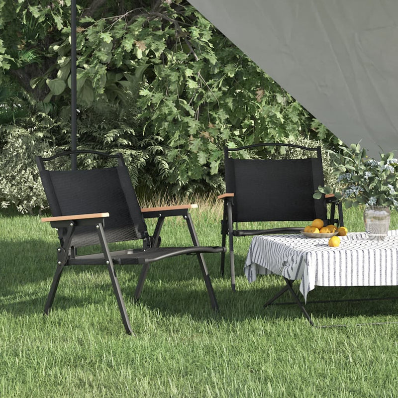 Campingstoelen 2 st 54x43x59 cm oxford stof zwart MeubelReus