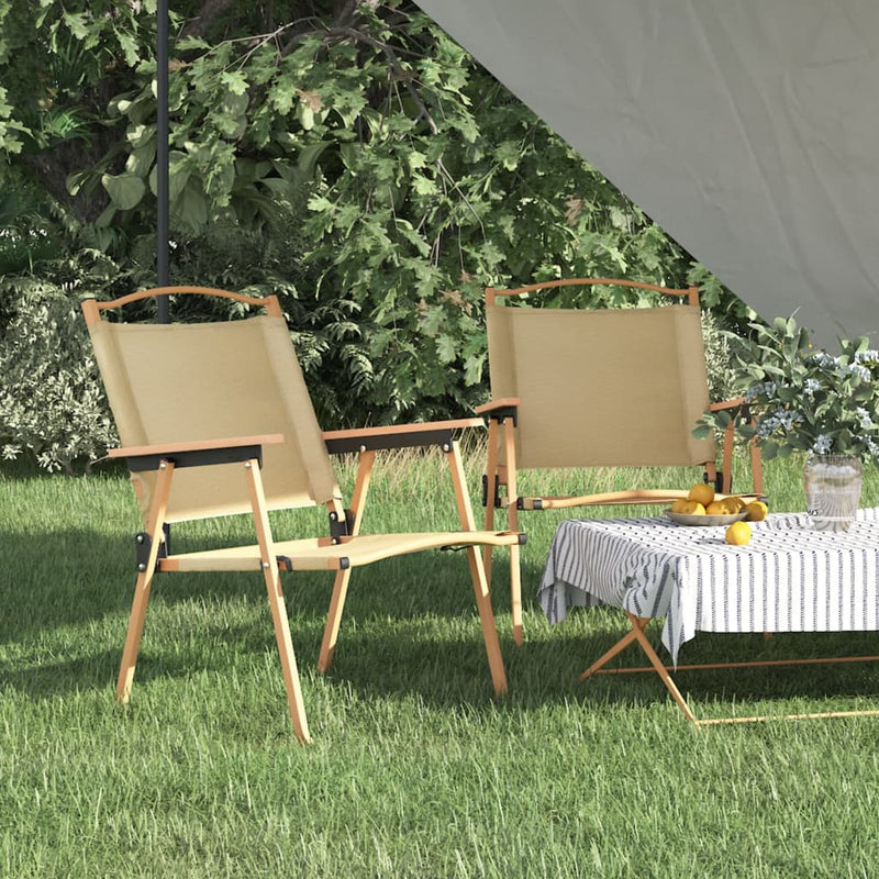 Campingstoelen 2 st 54x55x78 cm oxford stof beige MeubelReus