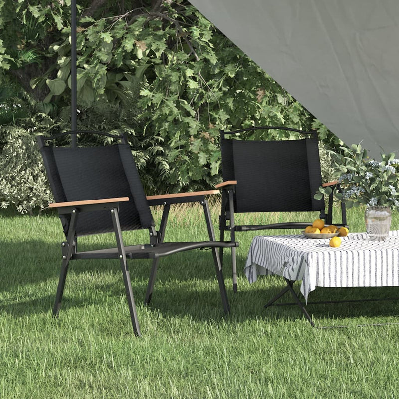 Campingstoelen 2 st 54x55x78 cm oxford stof zwart MeubelReus