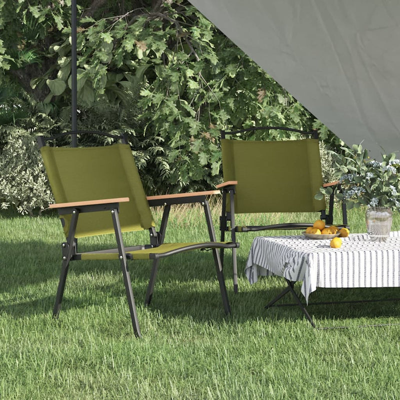 Campingstoelen 2 st 54x55x78 cm oxford stof groen MeubelReus