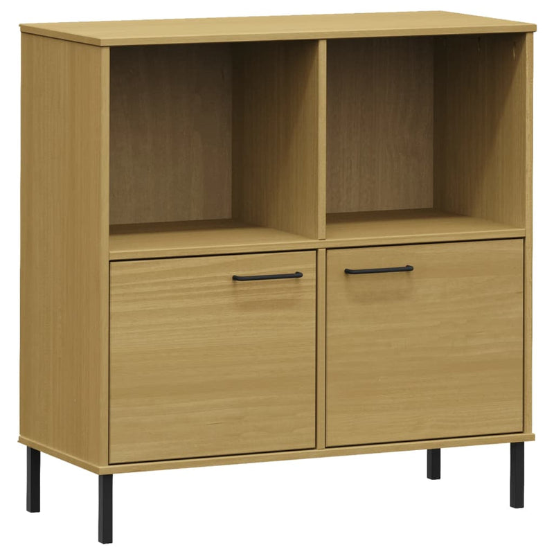 Boekenkast met metalen poten OSLO 90x35x90,5 cm hout bruin MeubelReus