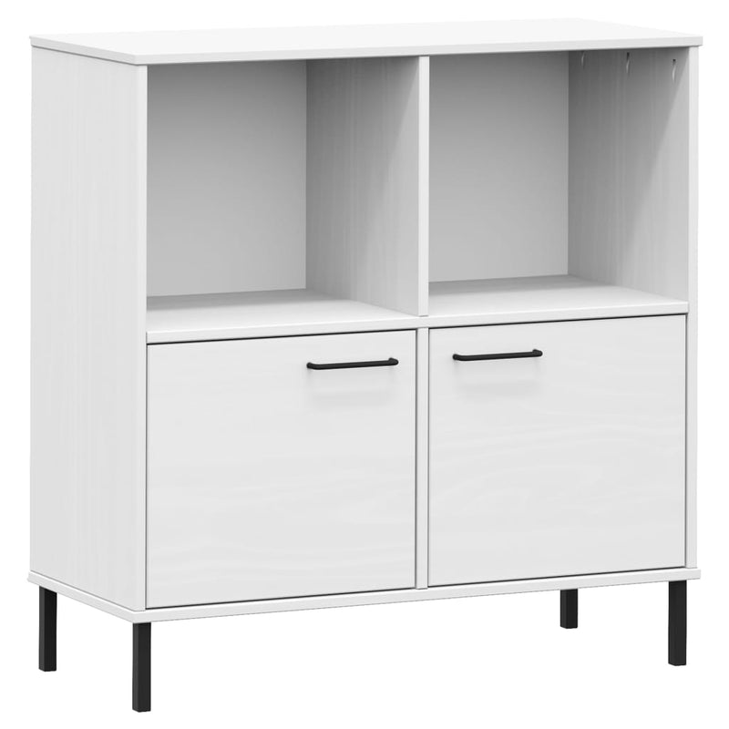 Boekenkast met metalen poten OSLO 90x35x90,5 cm hout wit MeubelReus