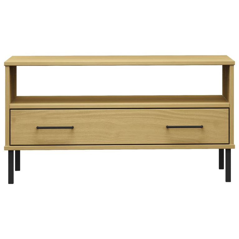 Salontafel met metalen poten OSLO 85x50x45 cm hout bruin MeubelReus