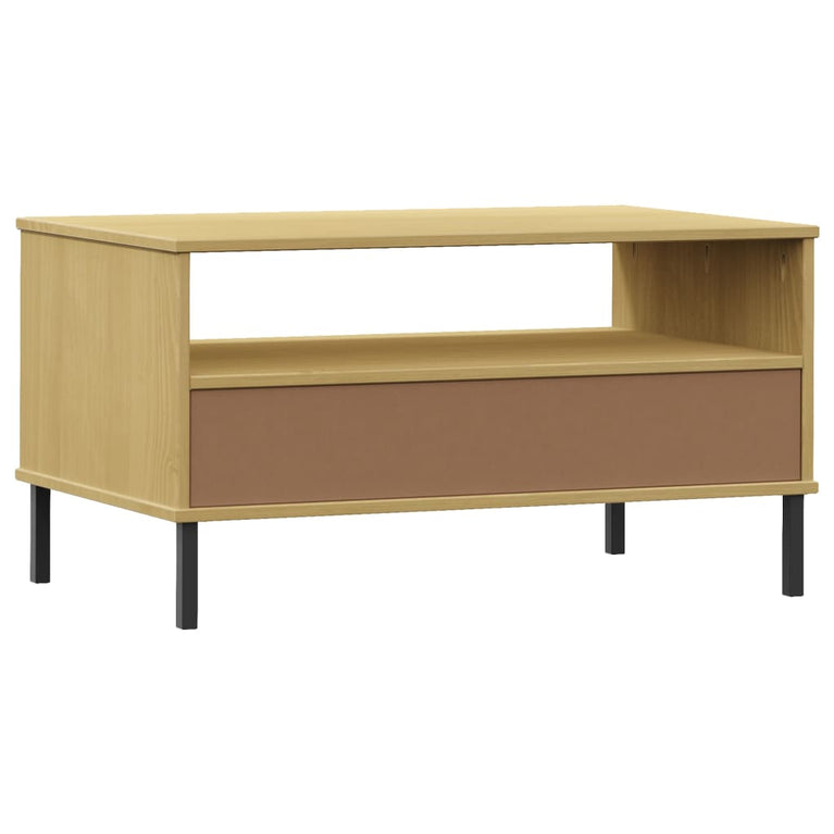 Salontafel met metalen poten OSLO 85x50x45 cm hout bruin MeubelReus