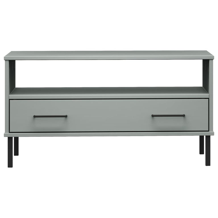 Salontafel met metalen poten OSLO 85x50x45 cm hout grijs MeubelReus