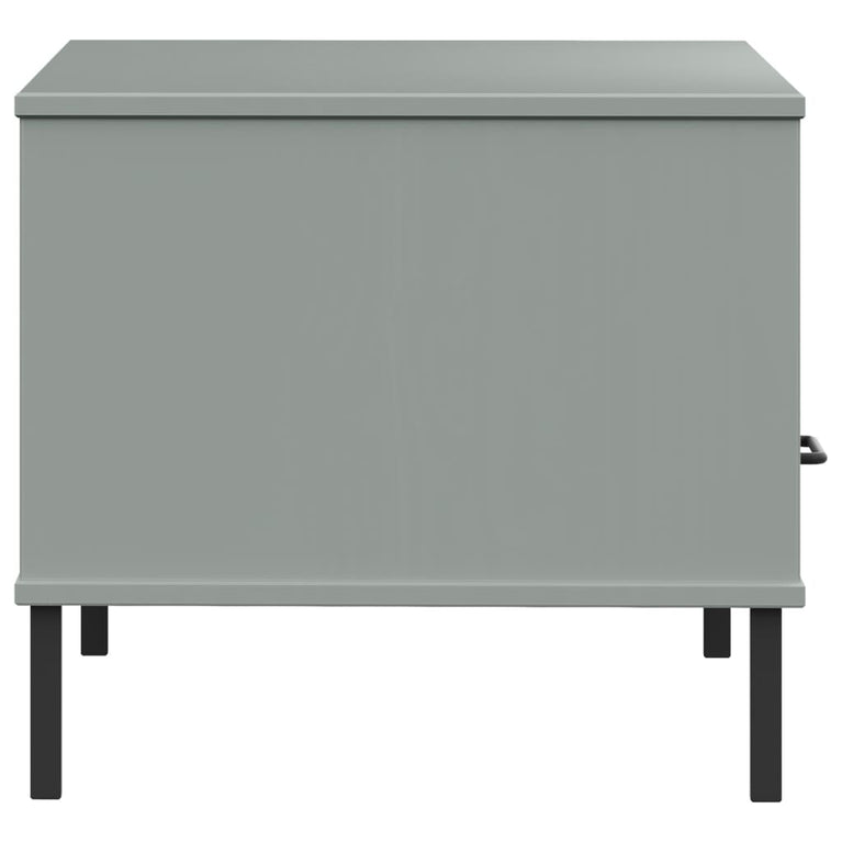 Salontafel met metalen poten OSLO 85x50x45 cm hout grijs MeubelReus