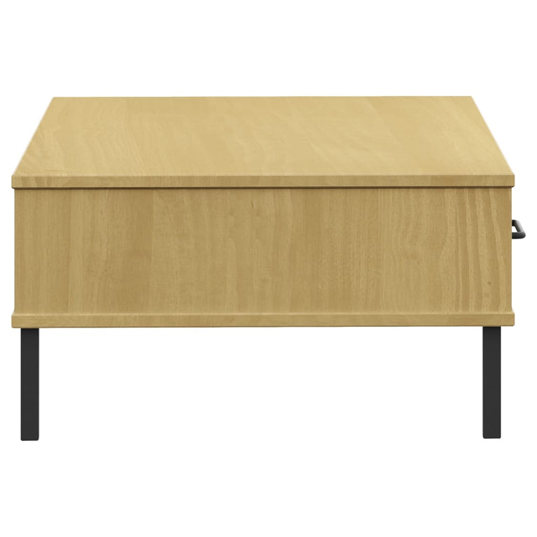 Salontafel met metalen poten OSLO massief grenenhout bruin MeubelReus