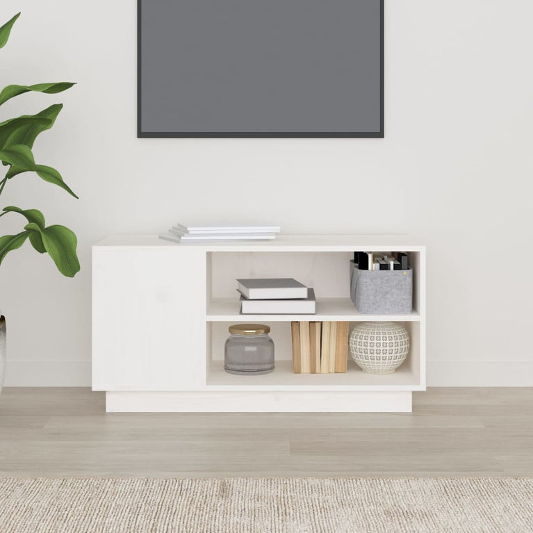 Tv-meubel 80x35x40,5 cm massief grenenhout wit MeubelReus