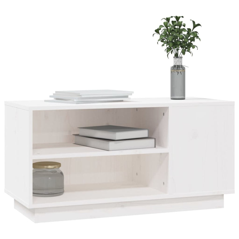 Tv-meubel 80x35x40,5 cm massief grenenhout wit MeubelReus