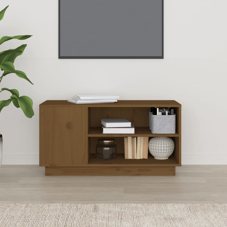 Tv-meubel 80x35x40,5 cm massief grenenhout honingbruin MeubelReus