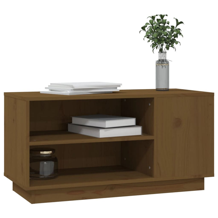 Tv-meubel 80x35x40,5 cm massief grenenhout honingbruin MeubelReus
