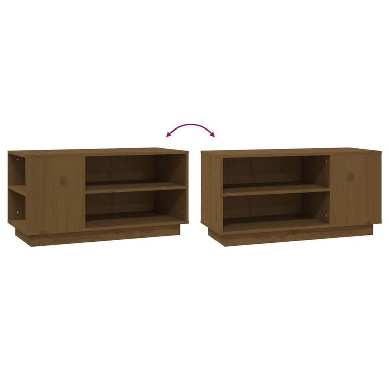 Tv-meubel 80x35x40,5 cm massief grenenhout honingbruin MeubelReus