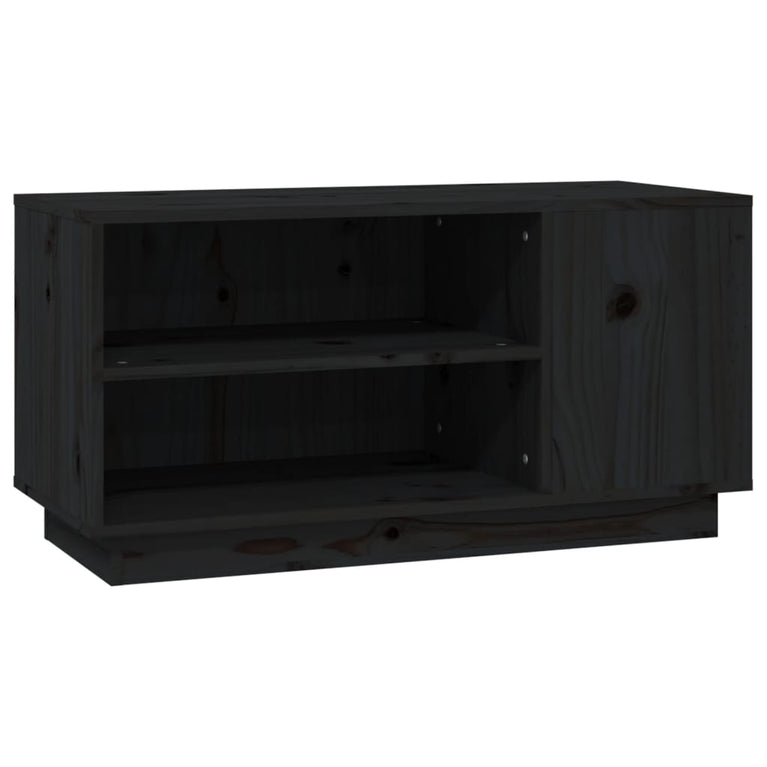 Tv-meubel 80x35x40,5 cm massief grenenhout zwart MeubelReus