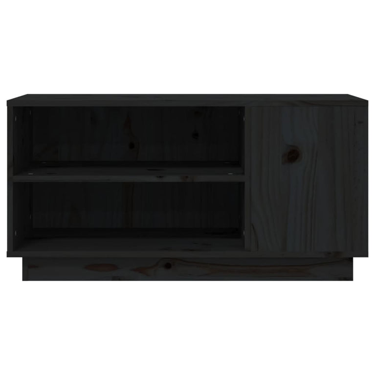 Tv-meubel 80x35x40,5 cm massief grenenhout zwart MeubelReus