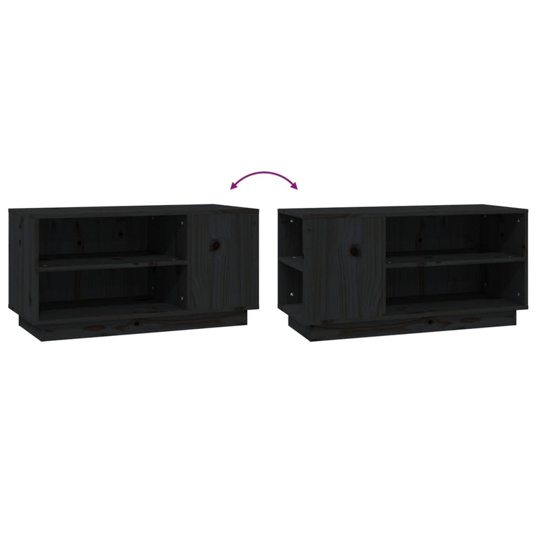 Tv-meubel 80x35x40,5 cm massief grenenhout zwart MeubelReus