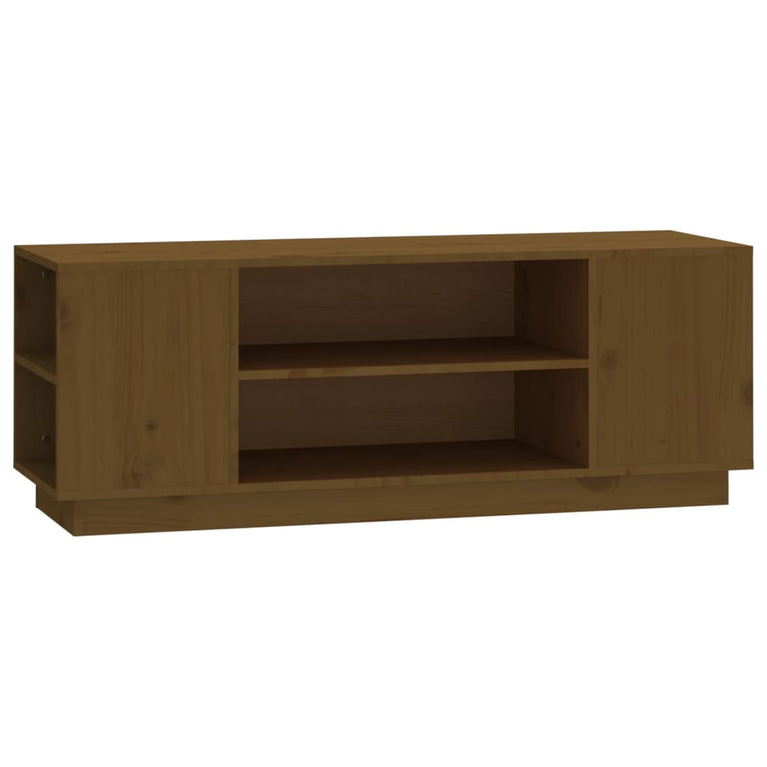 Tv-meubel 110x35x40,5 cm massief grenenhout honingbruin MeubelReus