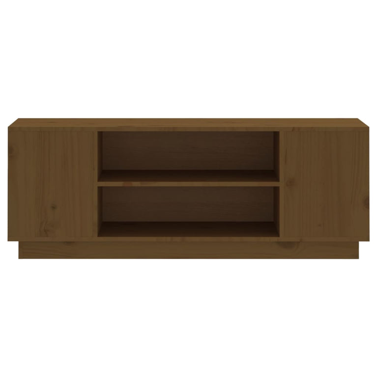 Tv-meubel 110x35x40,5 cm massief grenenhout honingbruin MeubelReus
