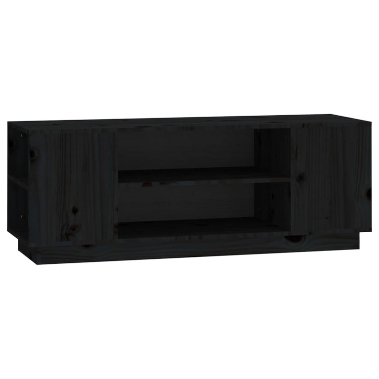 Tv-meubel 110x35x40,5 cm massief grenenhout zwart MeubelReus