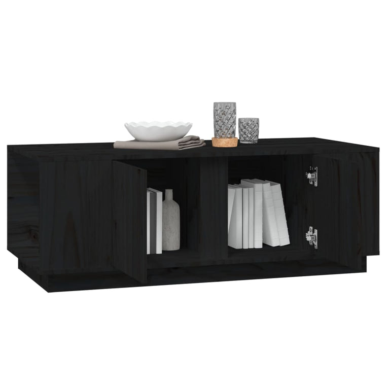 Salontafel 110x50x40 cm massief grenenhout zwart MeubelReus