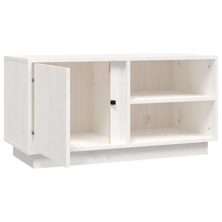 Tv-meubel 80x35x40,5 cm massief grenenhout wit MeubelReus