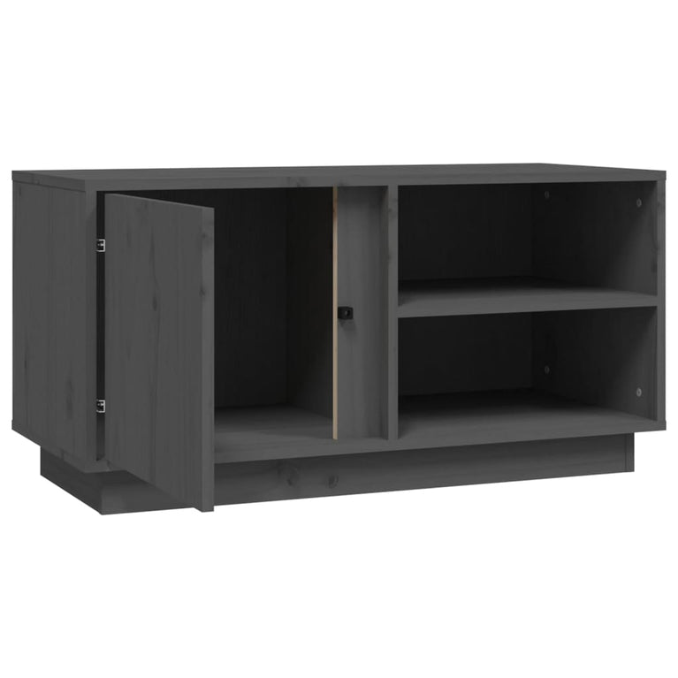 Tv-meubel 80x35x40,5 cm massief grenenhout grijs MeubelReus