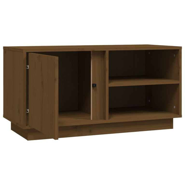 Tv-meubel 80x35x40,5 cm massief grenenhout honingbruin MeubelReus