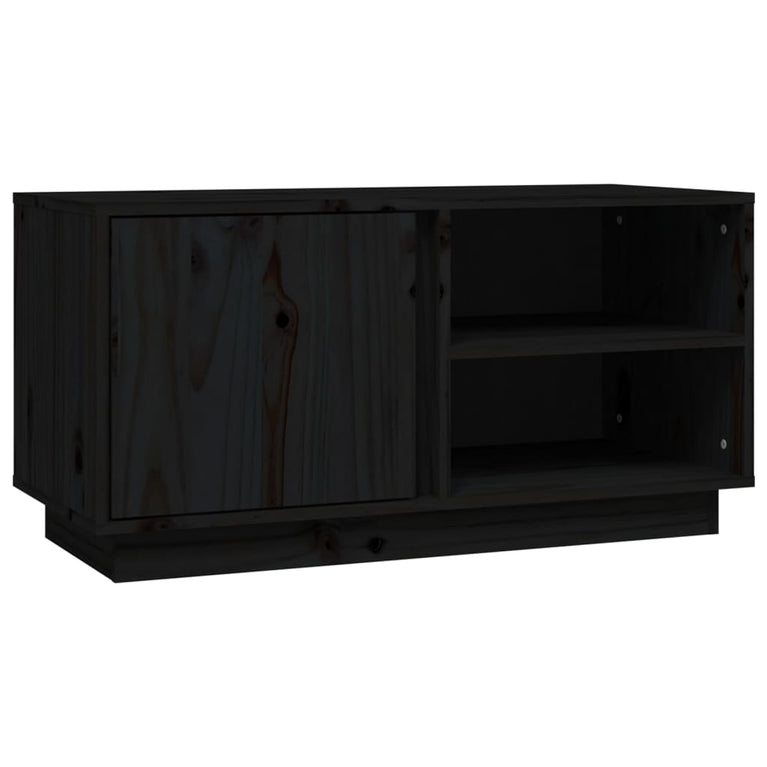 Tv-meubel 80x35x40,5 cm massief grenenhout zwart MeubelReus