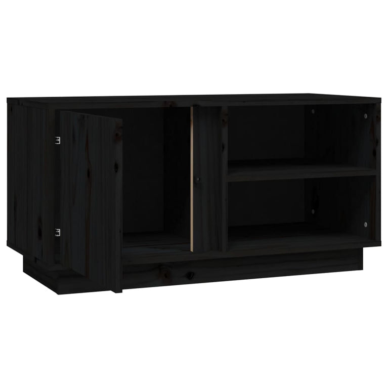 Tv-meubel 80x35x40,5 cm massief grenenhout zwart MeubelReus