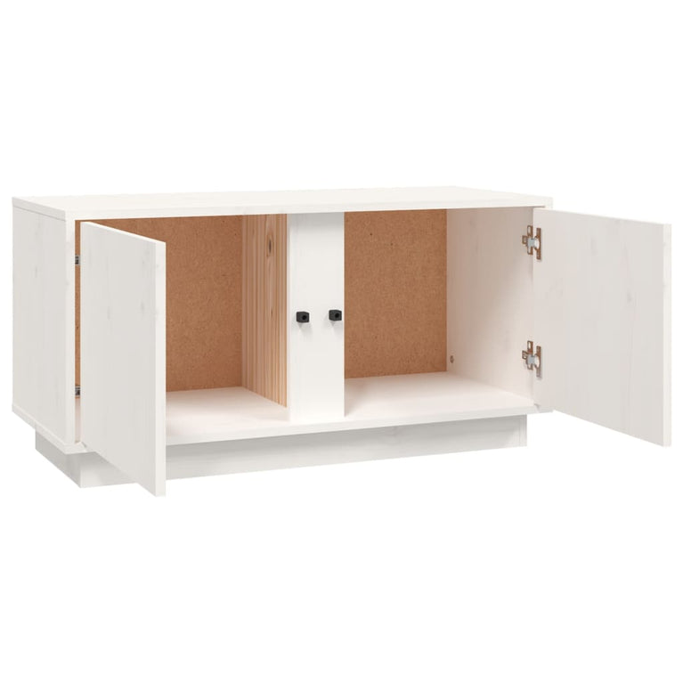 Tv-meubel 80x35x40,5 cm massief grenenhout wit MeubelReus