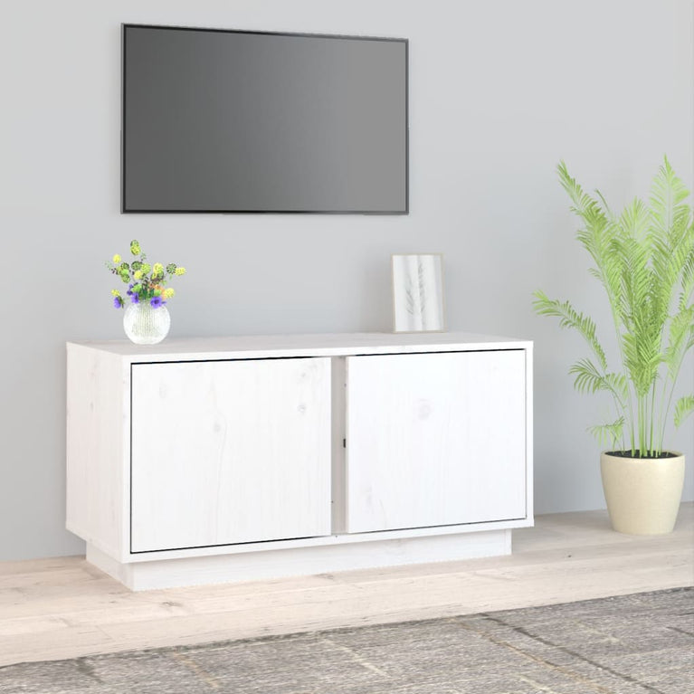 Tv-meubel 80x35x40,5 cm massief grenenhout wit MeubelReus