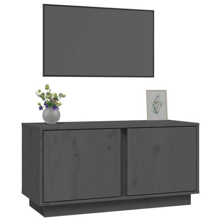 Tv-meubel 80x35x40,5 cm massief grenenhout grijs MeubelReus