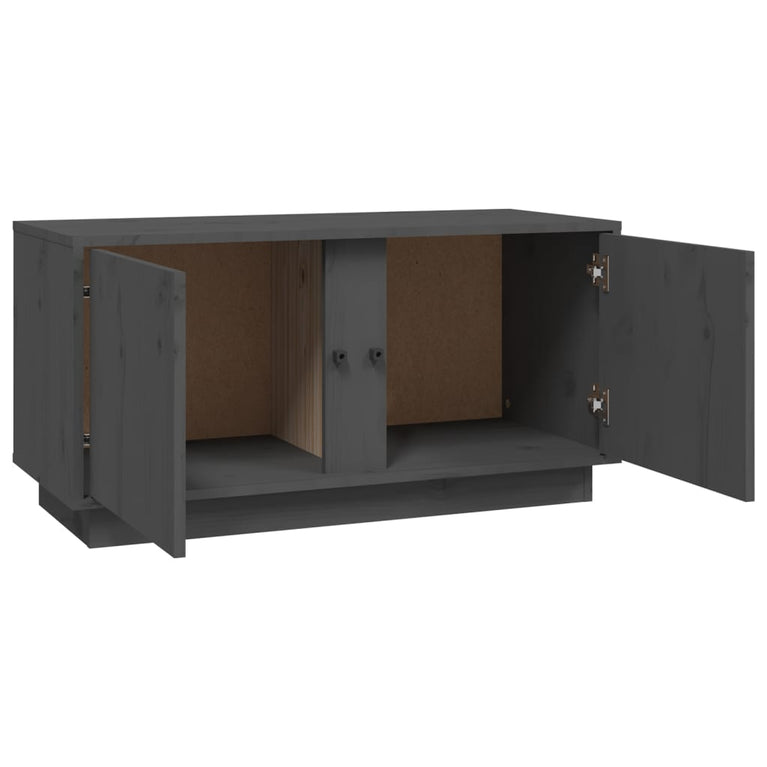 Tv-meubel 80x35x40,5 cm massief grenenhout grijs MeubelReus