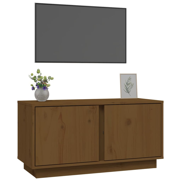 Tv-meubel 80x35x40,5 cm massief grenenhout honingbruin MeubelReus