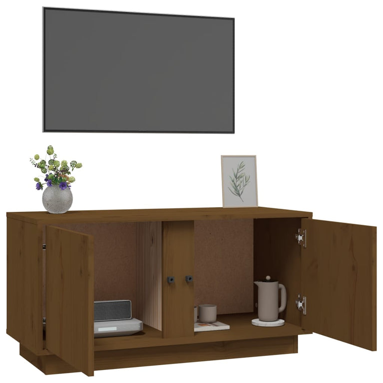 Tv-meubel 80x35x40,5 cm massief grenenhout honingbruin MeubelReus