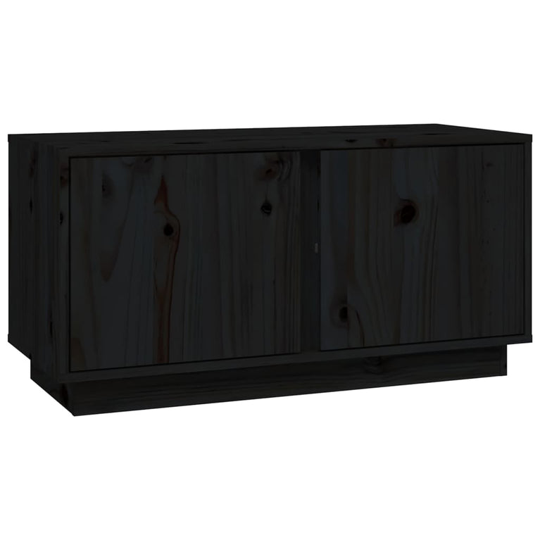 Tv-meubel 80x35x40,5 cm massief grenenhout zwart MeubelReus