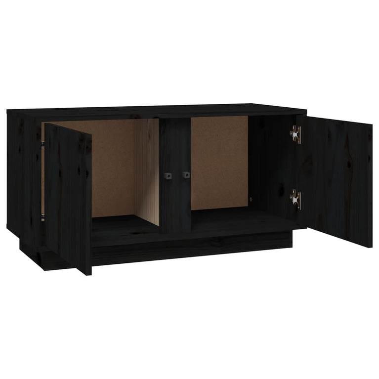 Tv-meubel 80x35x40,5 cm massief grenenhout zwart MeubelReus