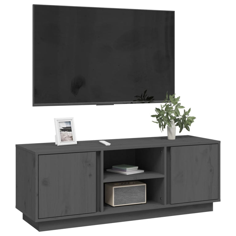 Tv-meubel 110x35x40,5 cm massief grenenhout grijs MeubelReus