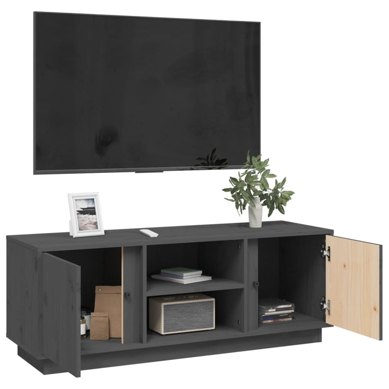 Tv-meubel 110x35x40,5 cm massief grenenhout grijs MeubelReus