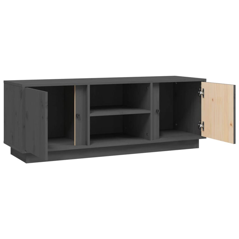 Tv-meubel 110x35x40,5 cm massief grenenhout grijs MeubelReus