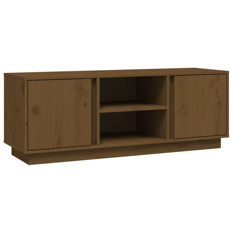 Tv-meubel 110x35x40,5 cm massief grenenhout honingbruin MeubelReus