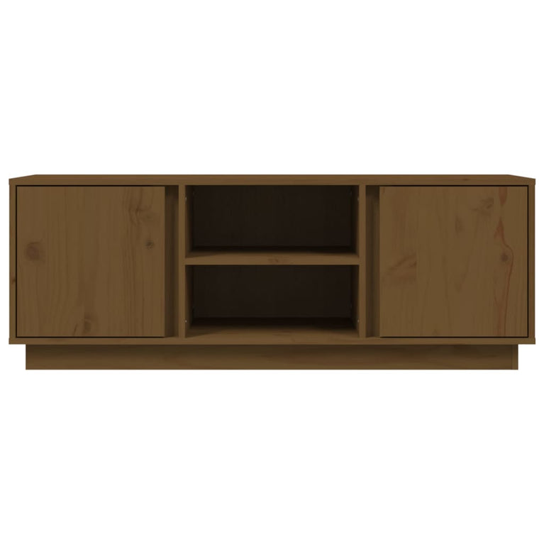 Tv-meubel 110x35x40,5 cm massief grenenhout honingbruin MeubelReus