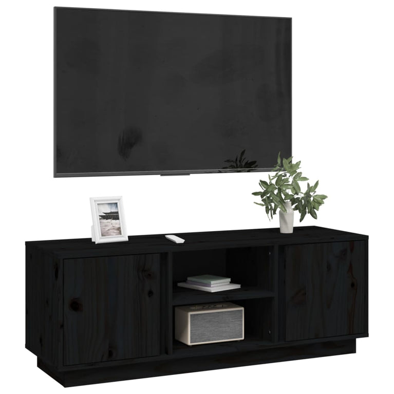 Tv-meubel 110x35x40,5 cm massief grenenhout zwart MeubelReus