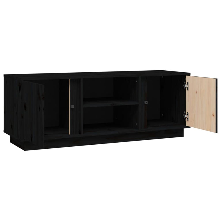 Tv-meubel 110x35x40,5 cm massief grenenhout zwart MeubelReus