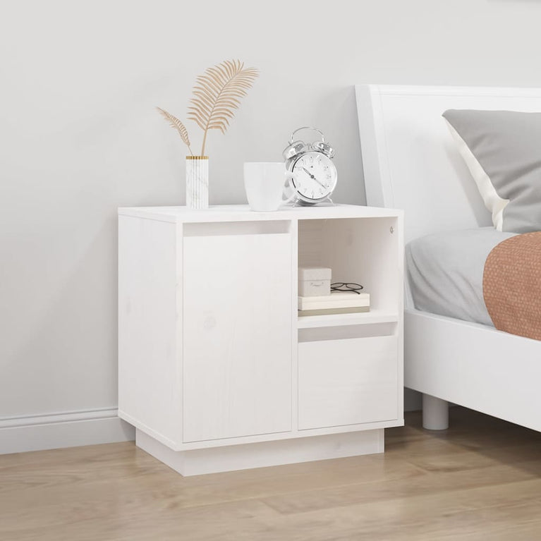 Nachtkastjes 2 st 50x34x50 cm massief grenenhout wit MeubelReus