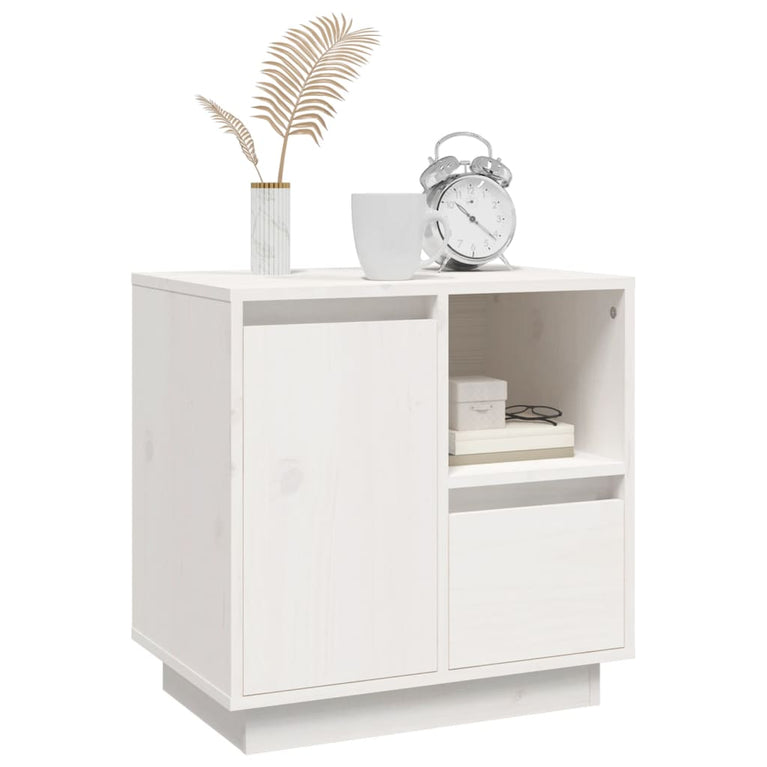 Nachtkastjes 2 st 50x34x50 cm massief grenenhout wit MeubelReus